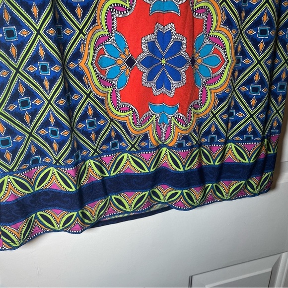 Laundry By Shelli Segal Woman’s Print Dress Size Small Blue Lime Pink 3/4 Sleeve - Picture 7 of 9